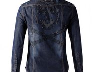 :  Philipp Plein Jeans Shirt With Skull Rhinestones           Philipp Plein.   -