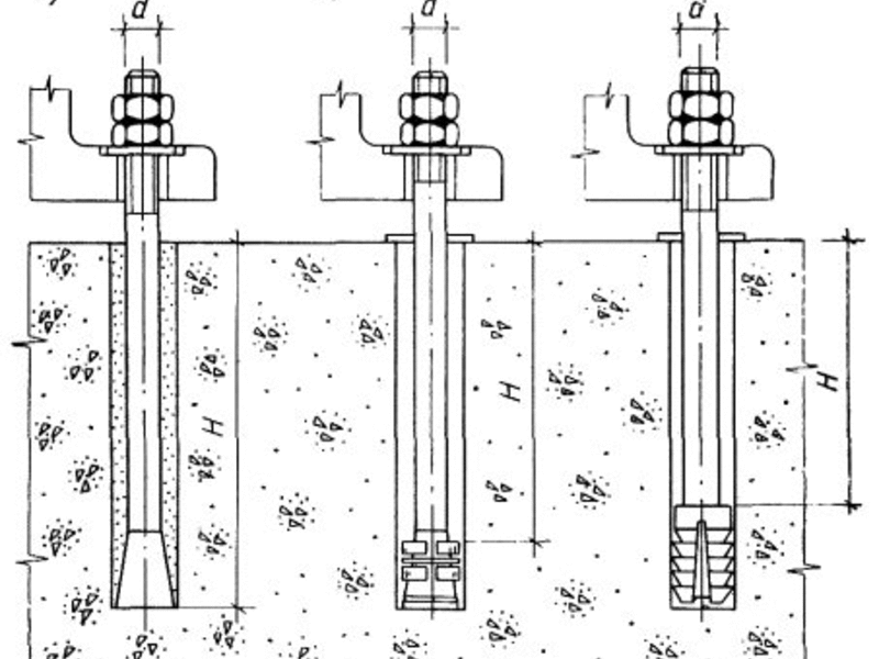 Анкерные болты на чертеже